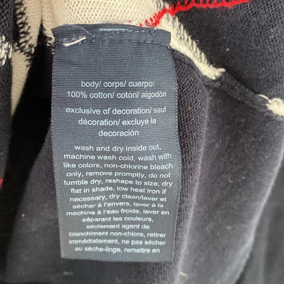 TOMMY HILFIGER cotton navy blend argyle v-neck sweater long sleeve  M - Picture 3 of 4